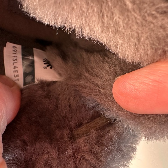 UGG Bridgit Womens 6.5 Wedge Boots Waterproof Suede Leather Sheepskin Lined Grey - Picture 10 of 12